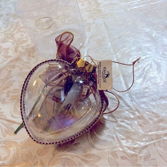 Kurt Adler Glass & Ribbon Heart Christmas Ornament in Box NWT Handmade Gorgeous - Picture 4 of 8